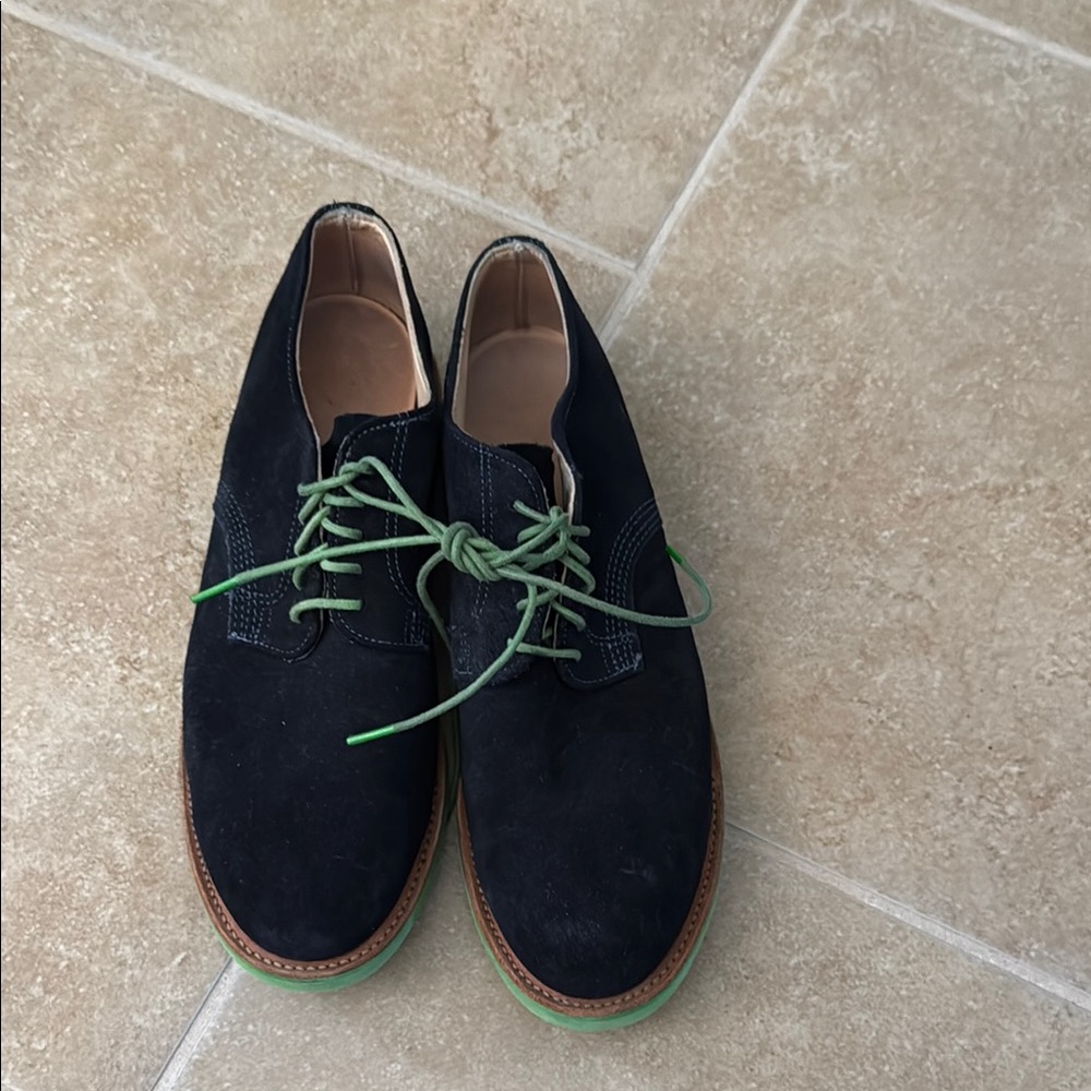 Men's Blue and Green Suede Shoes